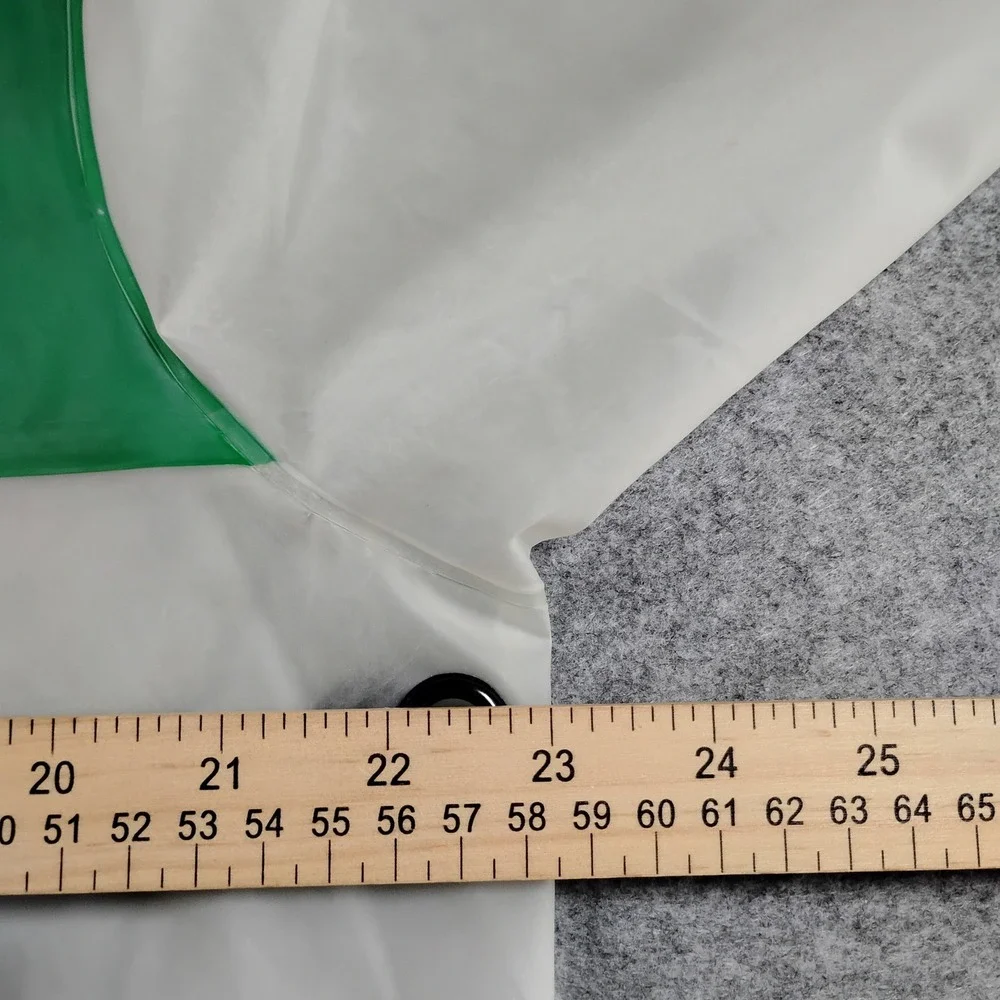 Hunter Original Women Medium White Green Grey Translucent Hooded Raincoat Jacket - Picture 8 of 16